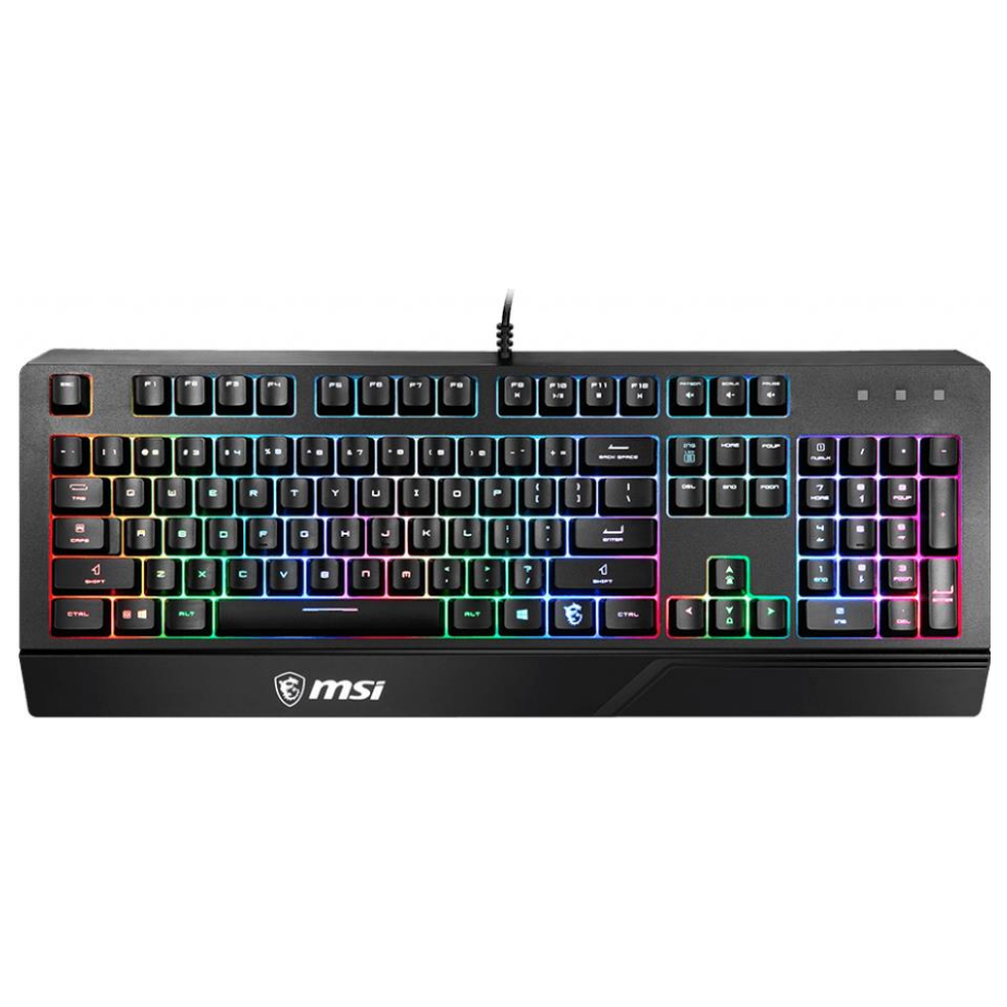 A large main feature product image of MSI Vigor GK20 RGB Gaming Keyboard
