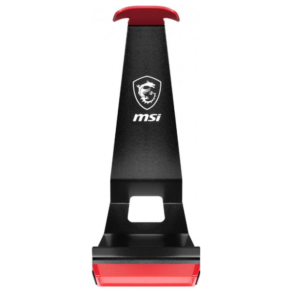 A large main feature product image of MSI HS01 Headset Stand