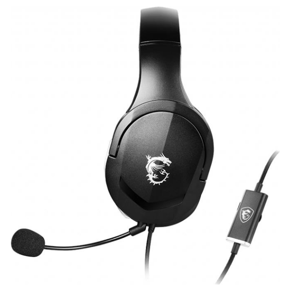 A large main feature product image of MSI Immerse GH20 Wired Gaming Headset