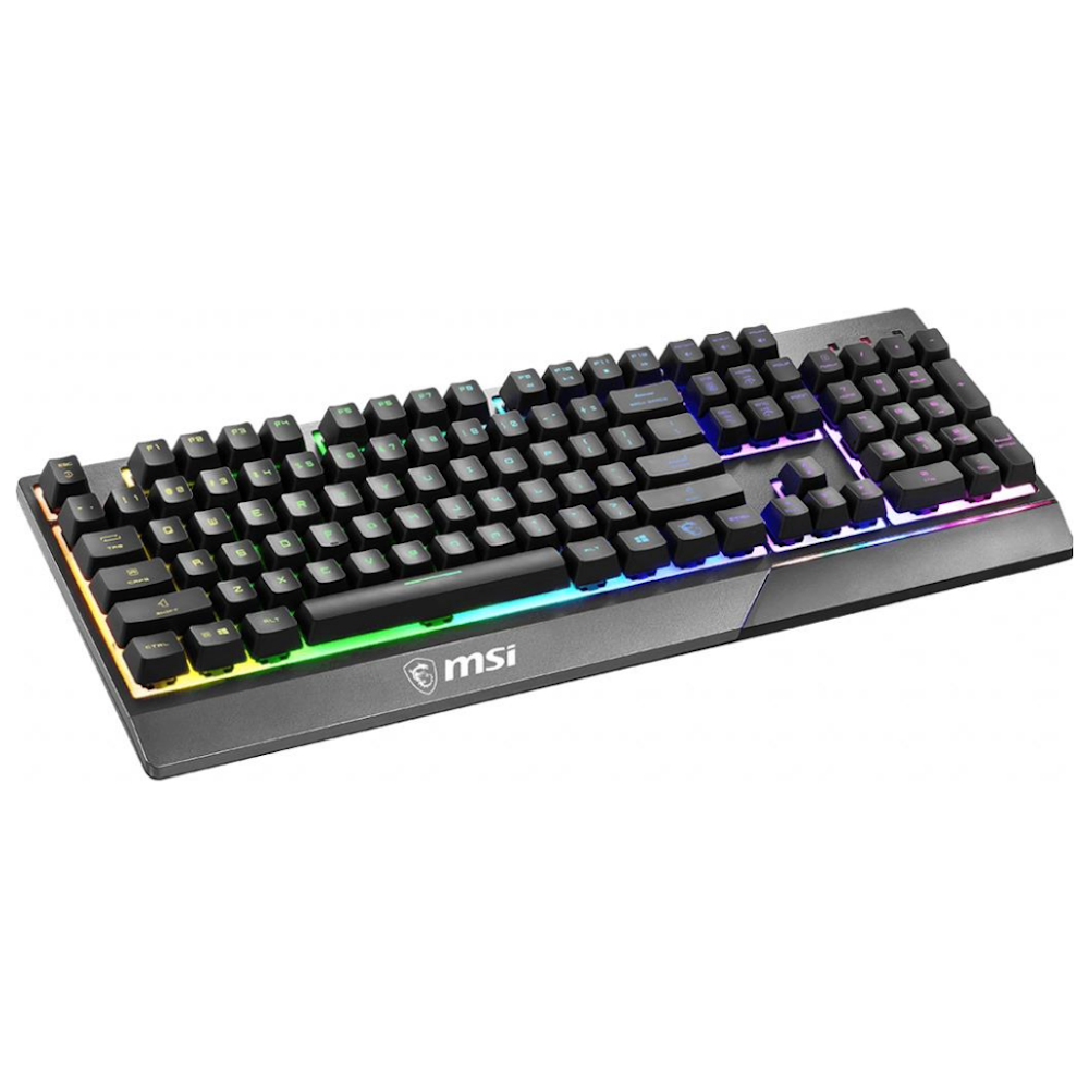 A large main feature product image of MSI Vigor GK30 RGB Gaming Keyboard