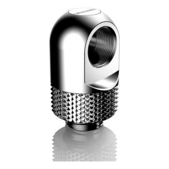 A large main feature product image of Bykski Granzon GD-90 G1/4" Male to Female 90 Degree Rotary Elbow Fitting (Silver)