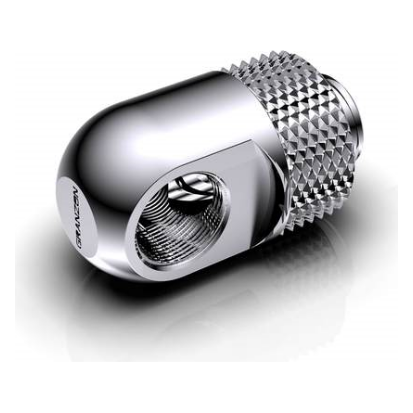 A large main feature product image of Bykski Granzon GD-90 G1/4" Male to Female 90 Degree Rotary Elbow Fitting (Silver)