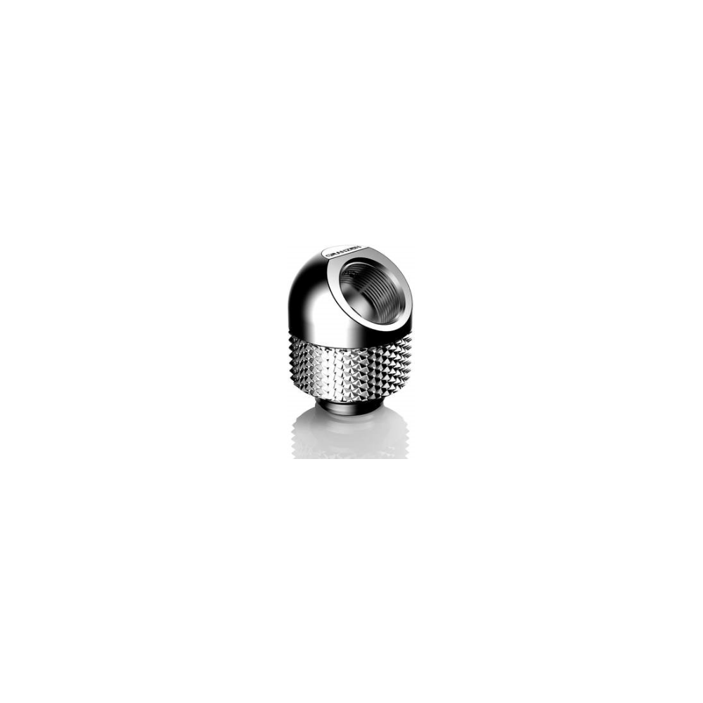 A large main feature product image of Bykski GD-45 Granzon G 1/4in. Male to Female 45 Degree Rotary Elbow Fitting Silver