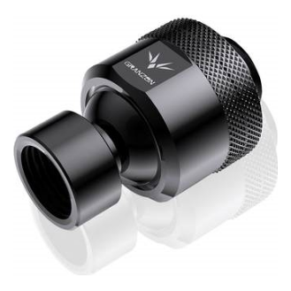 A large main feature product image of Bykski Granzon GD-X G1/4" Male to Female Multi Directional Rotary Fitting (Black)
