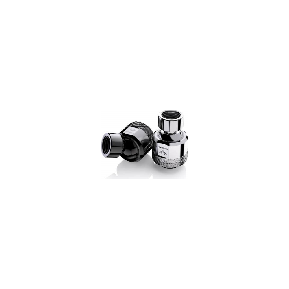A large main feature product image of Bykski GD-X Granzon G 1/4in. Male to Female Multi Directional Free Rotary Elbow Fitting Black