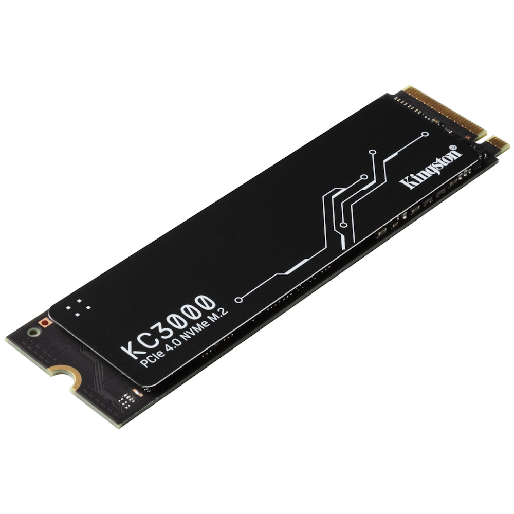 A large main feature product image of Kingston KC3000 PCIe Gen4 NVMe M.2 SSD - 512GB