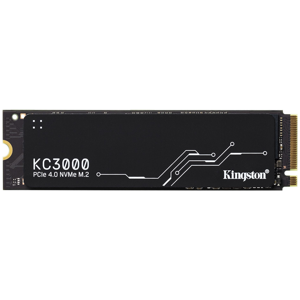 A large main feature product image of Kingston KC3000 PCIe Gen4 NVMe M.2 SSD - 2TB
