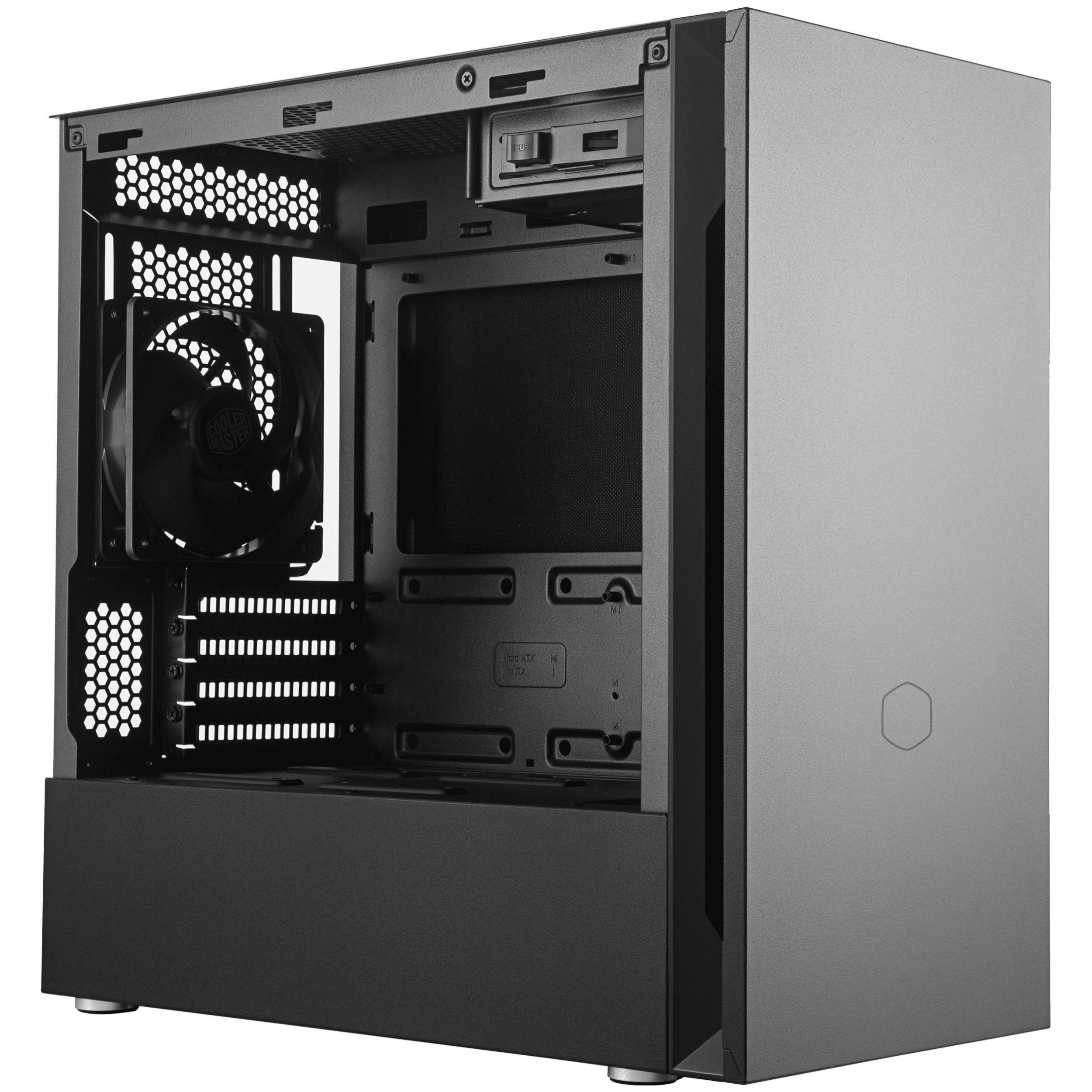 A large main feature product image of Cooler Master Silencio S400 Micro Tower Case (Black)