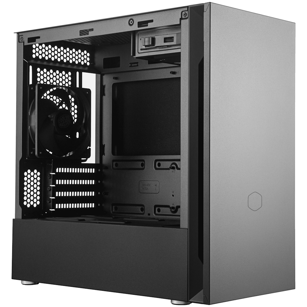 A large main feature product image of Cooler Master Silencio S400 Steel Micro Tower Case - Black