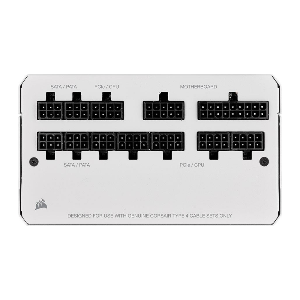 A large main feature product image of Corsair RM850 2021 850W Gold ATX Modular PSU - White