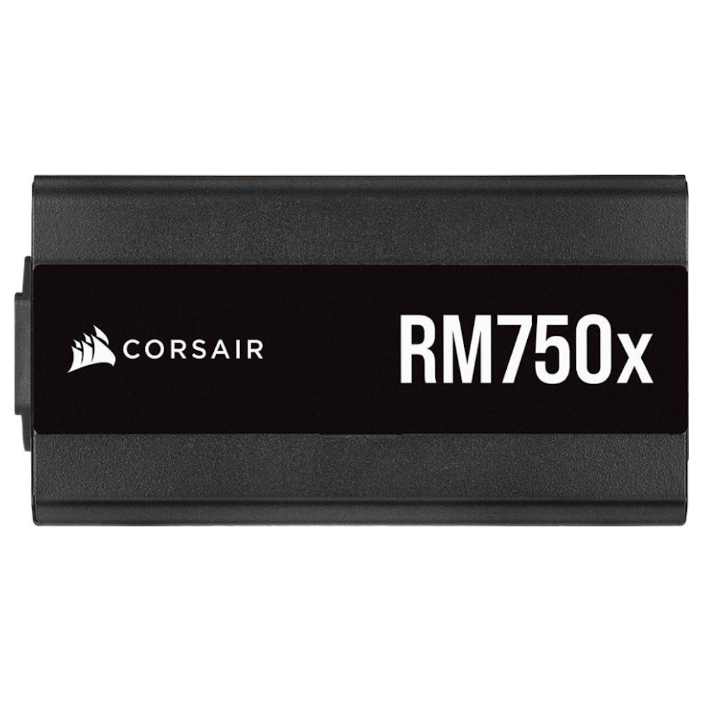 A large main feature product image of Corsair RM750x 750W Gold ATX Modular PSU - Black