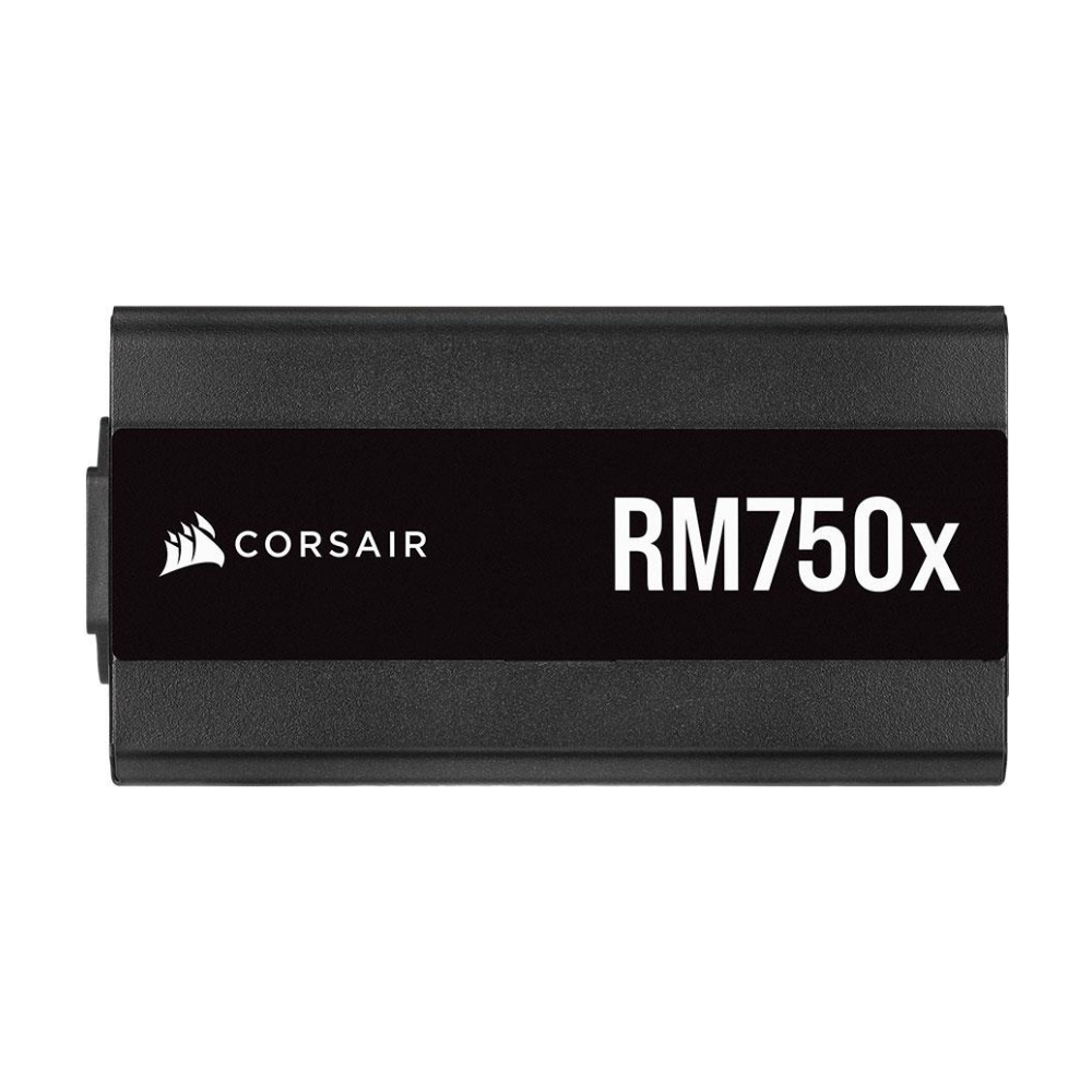 A large main feature product image of Corsair RM750x 750W Gold ATX Modular PSU - Black