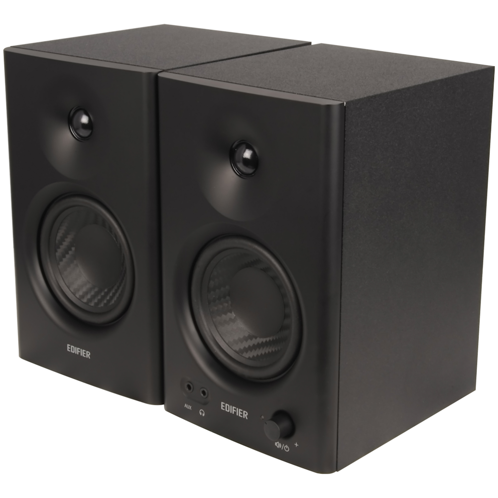 A large main feature product image of Edifier MR4 Powered Studio Monitor Speakers (Black)