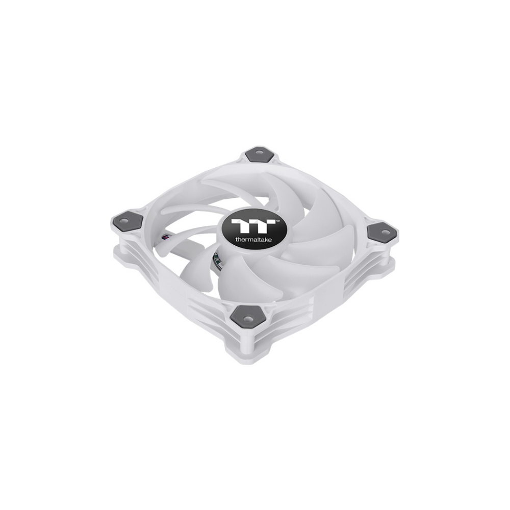 A large main feature product image of Thermaltake Pure 12 ARGB - 120mm Radiator Fan (3 Pack, White)