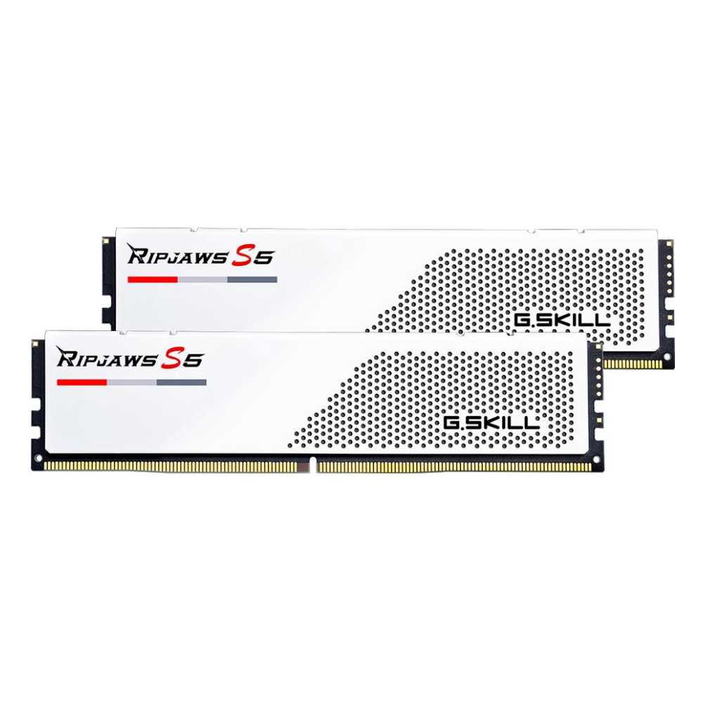 A large main feature product image of G.Skill 32GB Kit (2x16GB) DDR5 Ripjaws S5 C40 5200Mhz - White