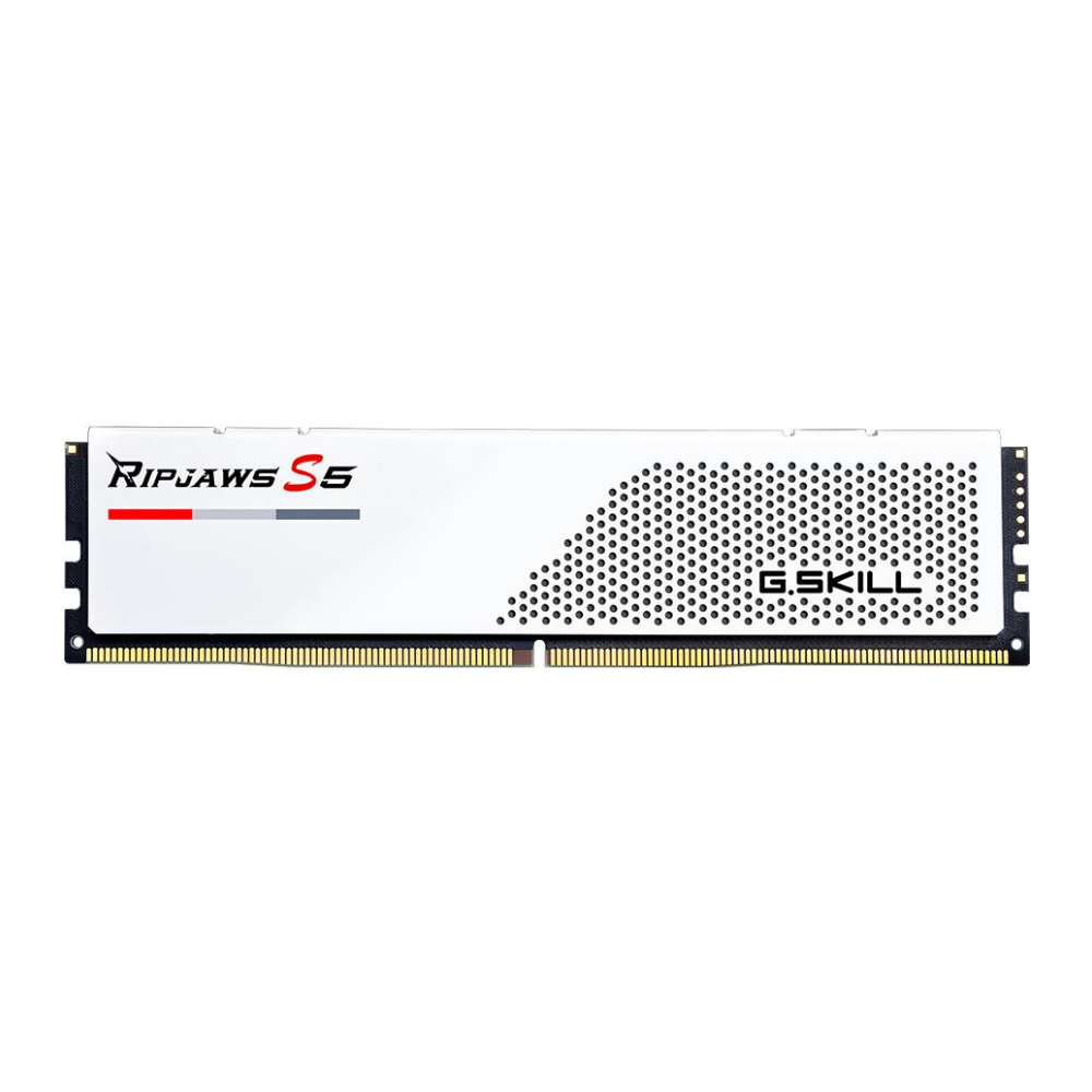 A large main feature product image of G.Skill 32GB Kit (2x16GB) DDR5 Ripjaws S5 C40 5200Mhz - White