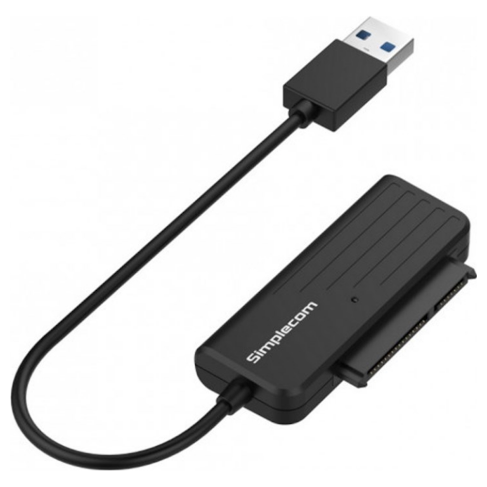 A large main feature product image of Simplecom SA205 Compact USB-A 3.0 to SATA External Adapter Cable Converter