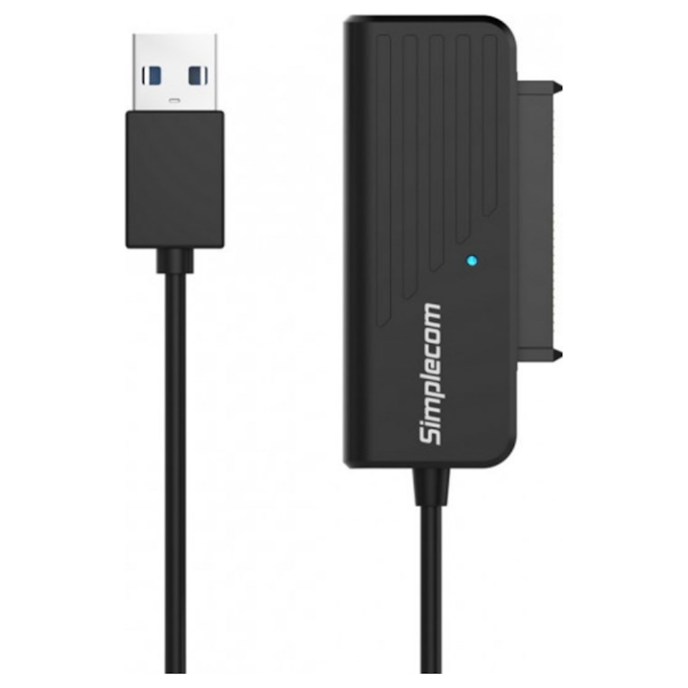 A large main feature product image of Simplecom SA205 Compact USB-A 3.0 to SATA External Adapter Cable Converter