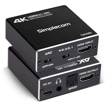 Product image of Simplecom CM425 HDMI Audio Extractor HDMI to HDMI + Optical SPDIF/3.5mm Stereo - Click for product page of Simplecom CM425 HDMI Audio Extractor HDMI to HDMI + Optical SPDIF/3.5mm Stereo