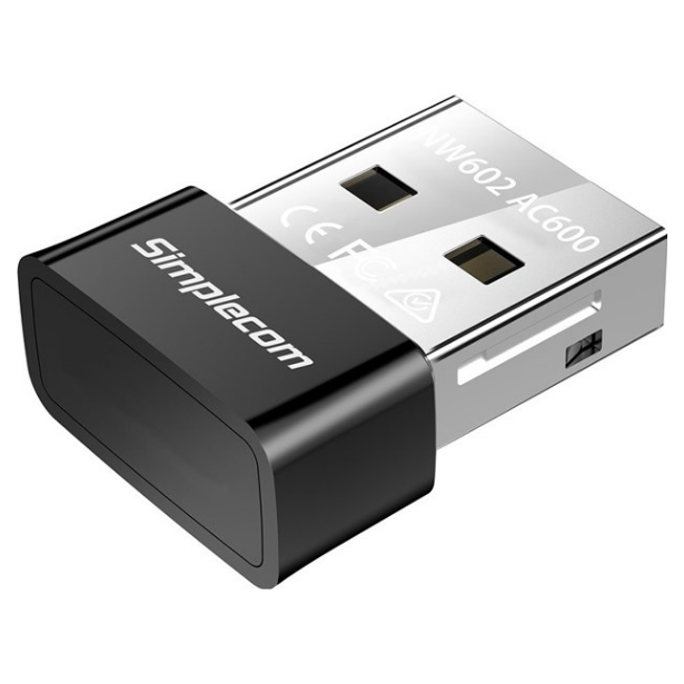 A large main feature product image of Simplecom NW602 AC600 Dual-Band Nano USB WiFi Adapter