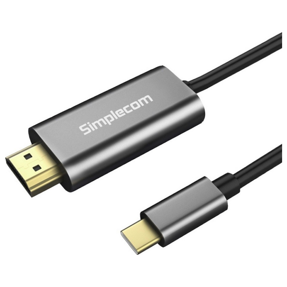 A large main feature product image of Simplecom DA321 USB-C to HDMI Cable 1.8M