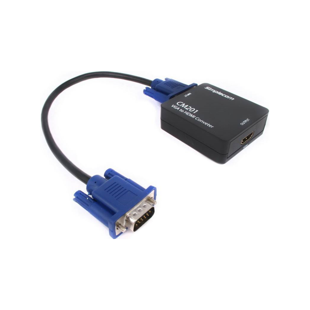 A large main feature product image of Simplecom CM201 Full HD 1080p VGA to HDMI Converter with Audio