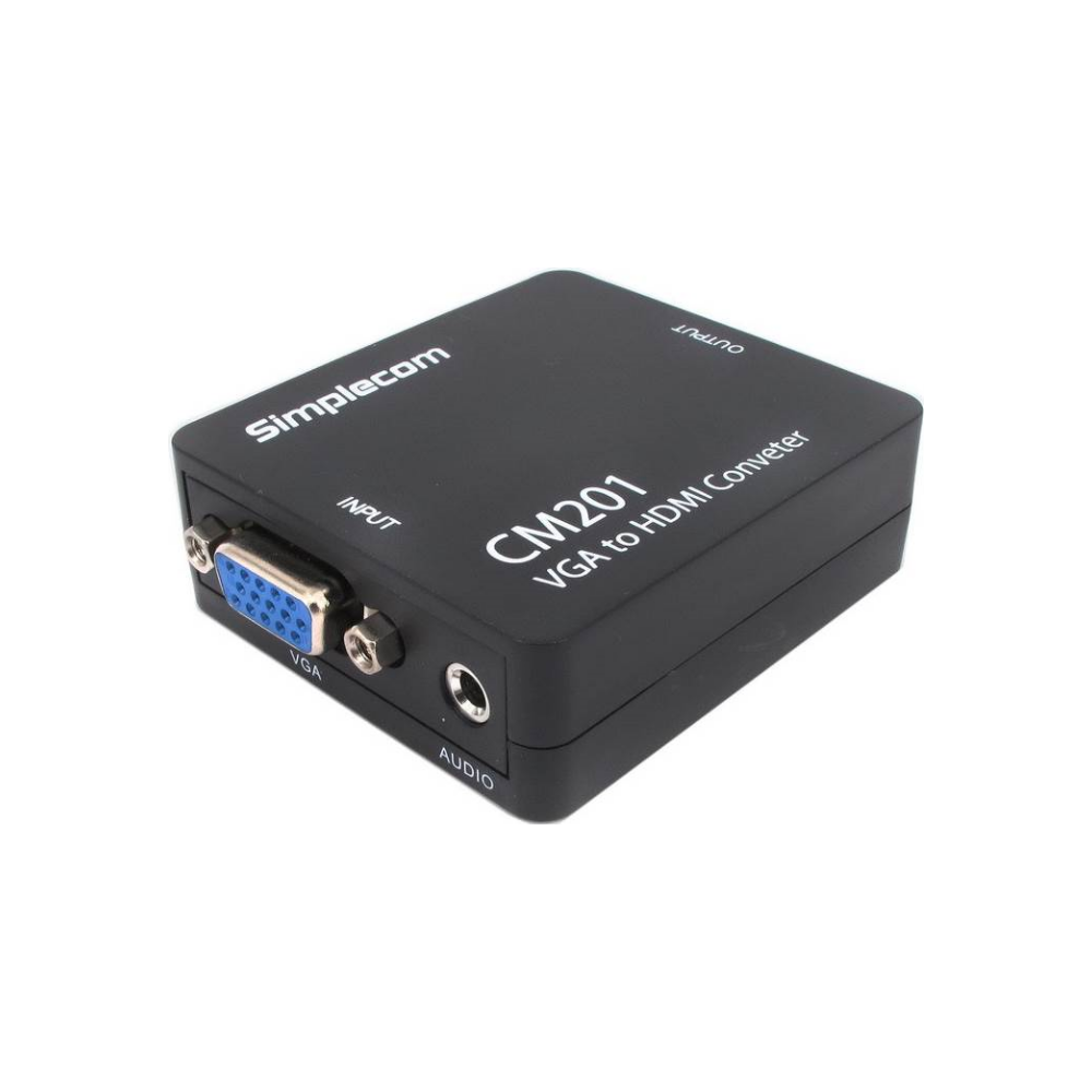 A large main feature product image of Simplecom CM201 Full HD 1080p VGA to HDMI Converter with Audio
