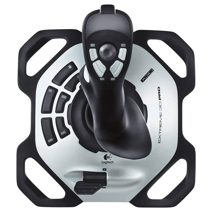 A large main feature product image of Logitech Extreme 3D Pro Joystick