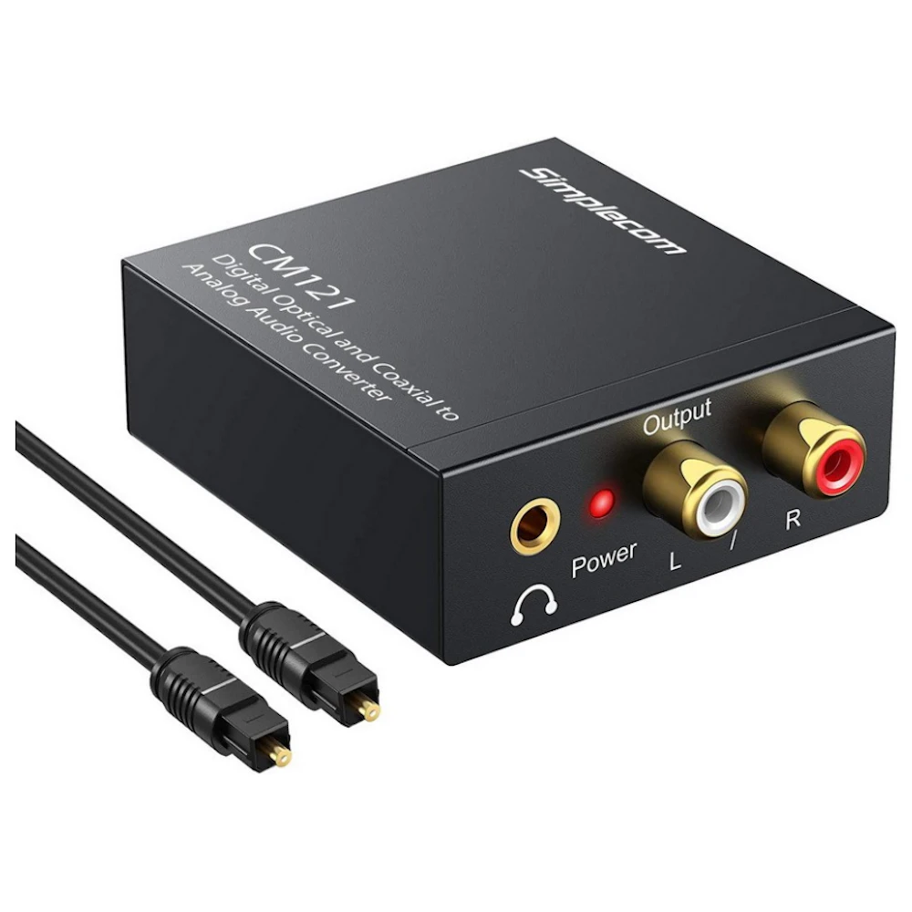 Simplecom CM121 Digital Optical Toslink/Coaxial to Analog RCA Audio Converter