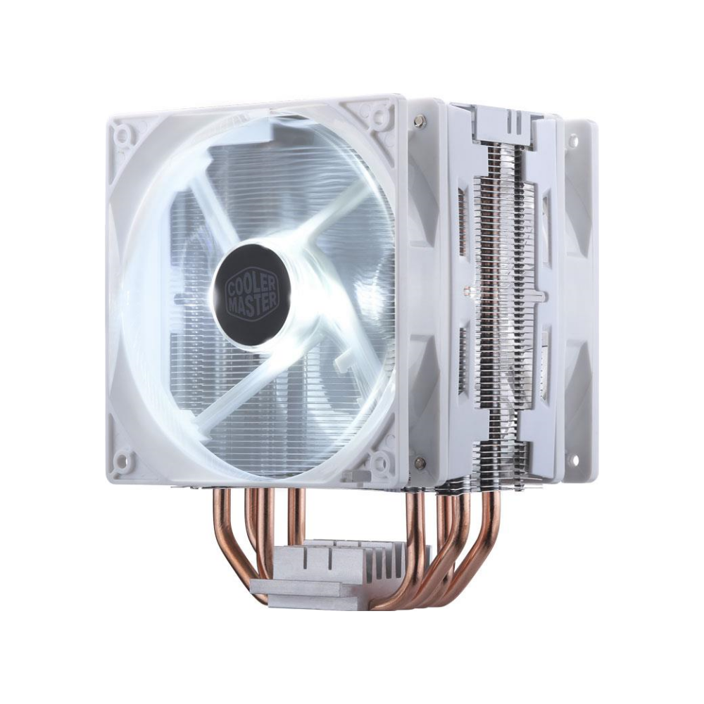 A large main feature product image of Cooler Master Hyper 212 White LED Turbo CPU Cooler