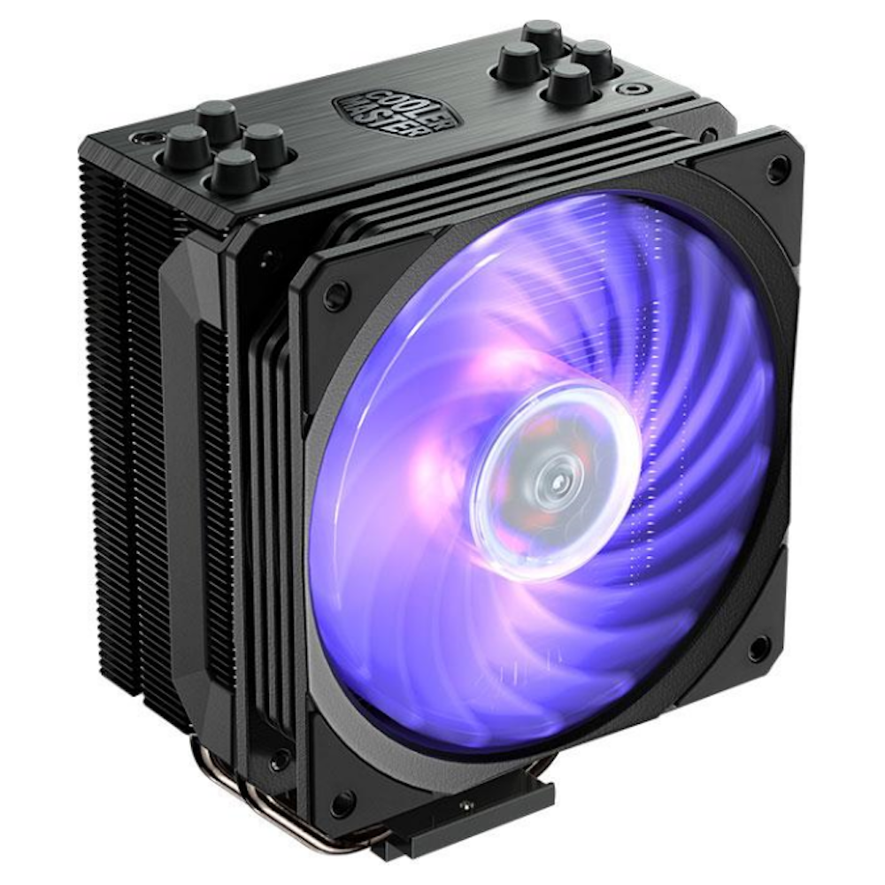 A large main feature product image of Cooler Master Hyper 212 RGB Black Edition R2 CPU Cooler