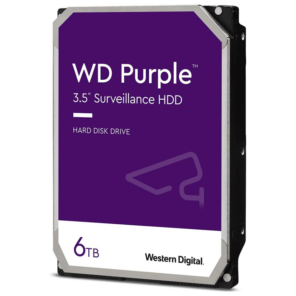 A large main feature product image of WD Purple WD63PURZ 3.5" 6TB 256MB Surveillance HDD