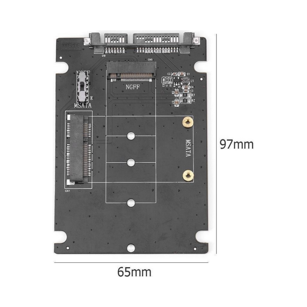 A large main feature product image of Simplecom SA207 mSATA + M.2 (NGFF) to SATA 2 In 1 Combo Adapter