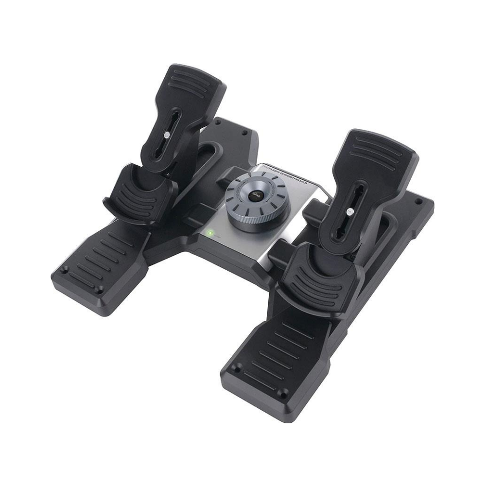 A large main feature product image of Logitech Flight Simulator Rudder Pedals