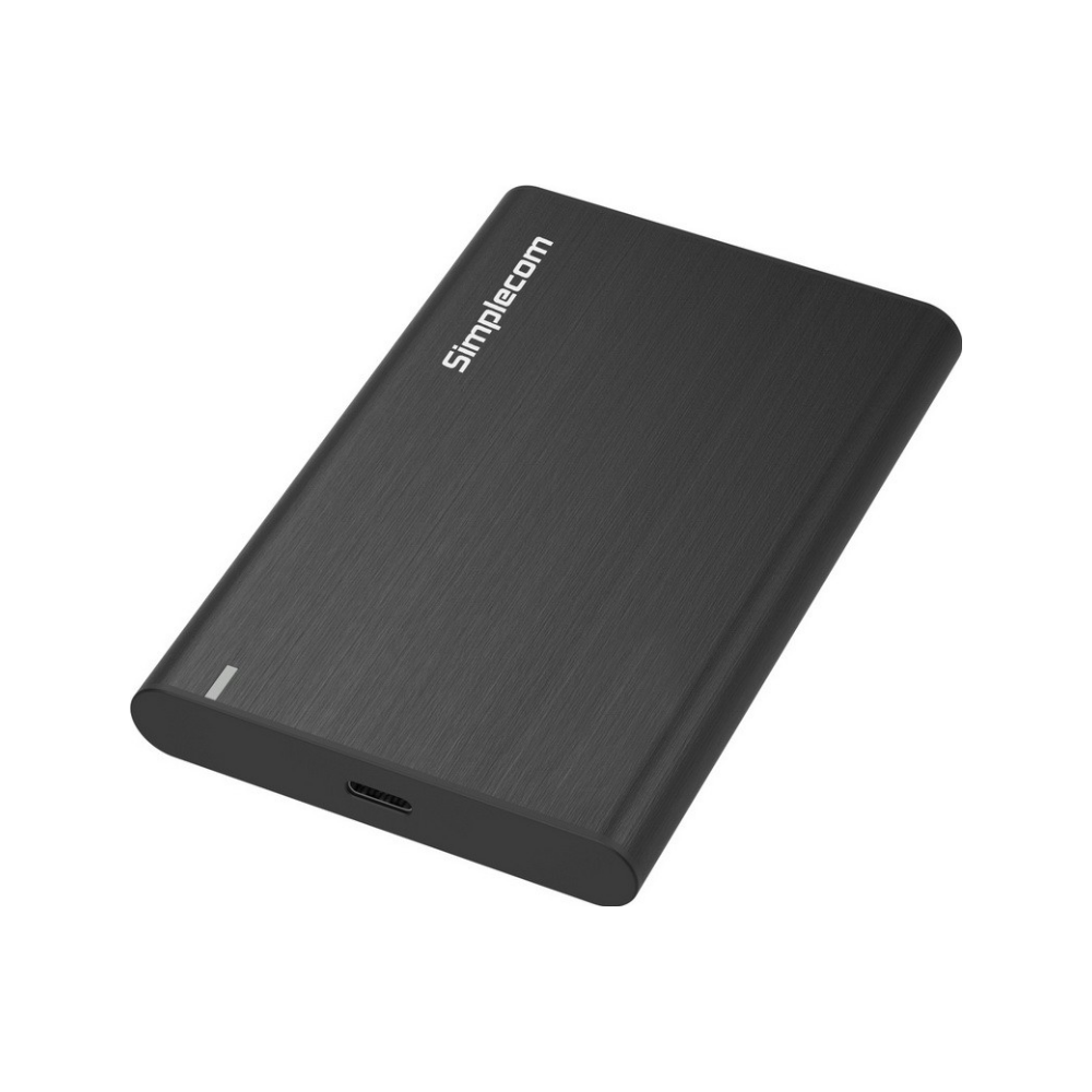 A large main feature product image of Simplecom SE221 Aluminium 2.5" SATA HDD/SSD USB3.1 Enclosure - Black