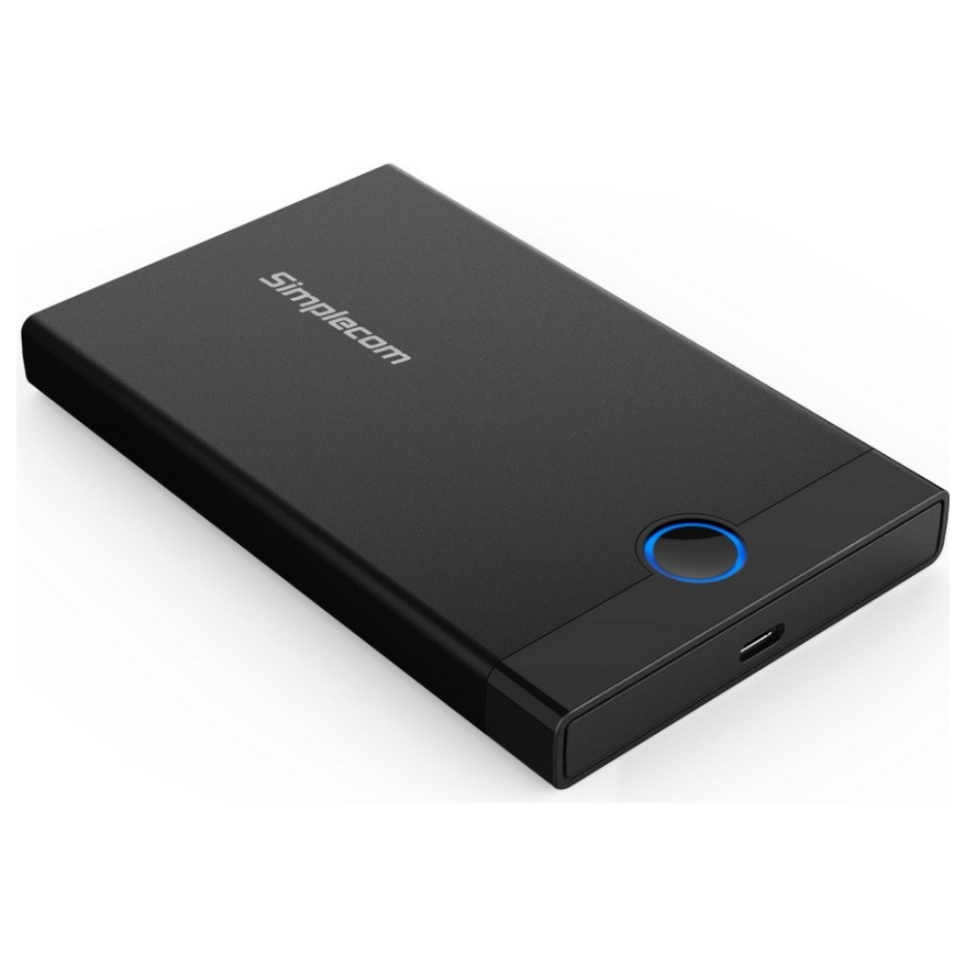 A large main feature product image of Simplecom SE229 Tool-Free 2.5" SATA HDD/SSD to USB Type-C Enclosure