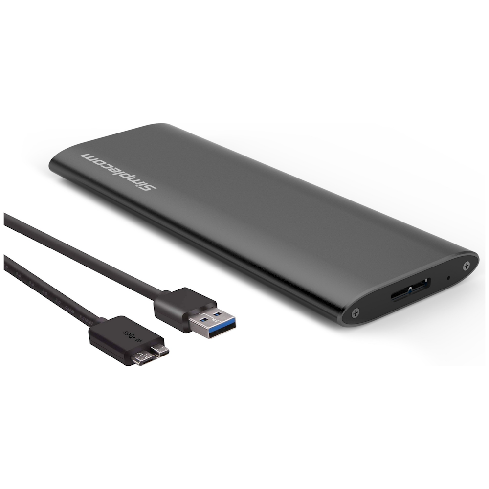 A large main feature product image of Simplecom SE502 M.2 B Key SATA to USB 3.0 External SSD Enclosure