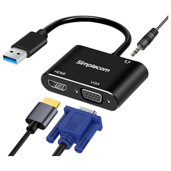 Product image of Simplecom DA316A USB to HDMI/VGA Adapter with 3.5mm Audio - Click for product page of Simplecom DA316A USB to HDMI/VGA Adapter with 3.5mm Audio