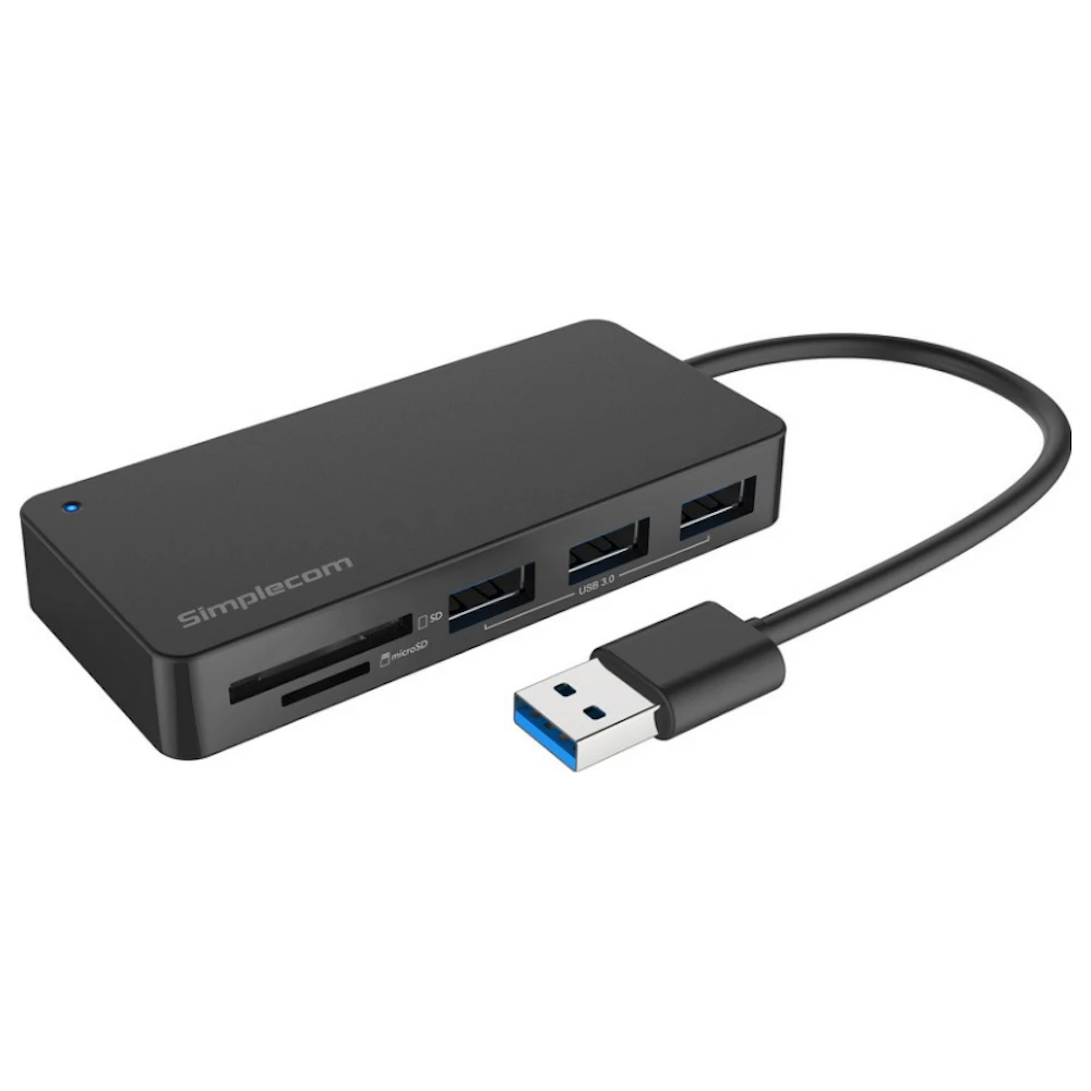 Simplecom CH368 3 Port USB 3.0 Hub with Card Reader