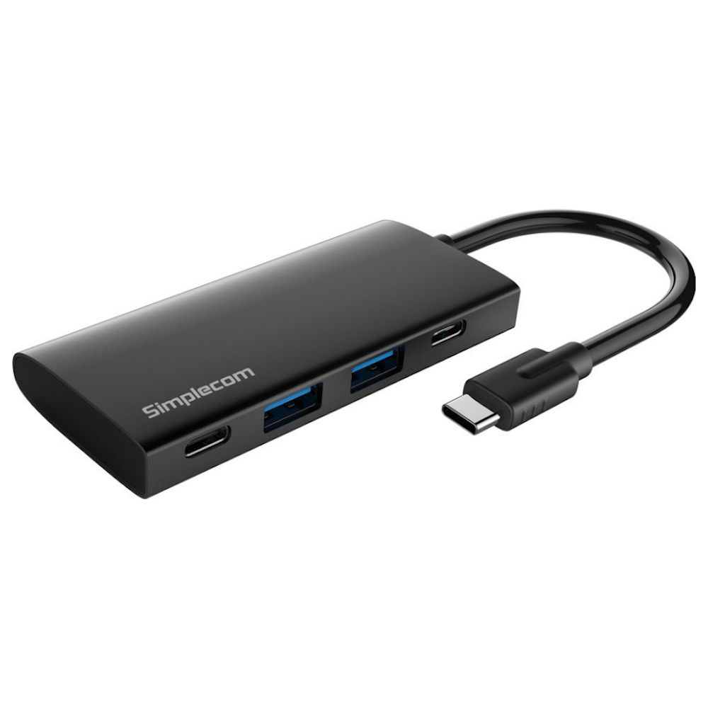 A large main feature product image of Simplecom CH382 USB-C to 4-Port USB-A/USB-C Hub