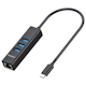 A small tile product image of Simplecom CHN421 USB-C to 3 Port USB-A HUB w/ Gigabit Ethernet Adapter - Black