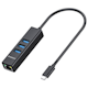A small tile product image of Simplecom CHN421 USB Type-C to 3 Port Type-A HUB w/ Gigabit Ethernet Adapter - Black