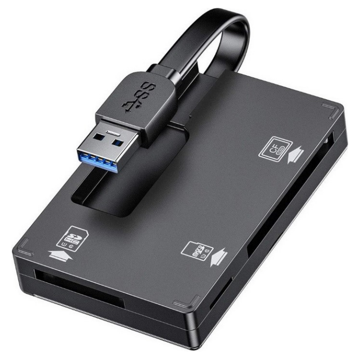 A large main feature product image of Simplecom CR309 3 Slot USB 3.0 Card Reader with Card Storage Case
