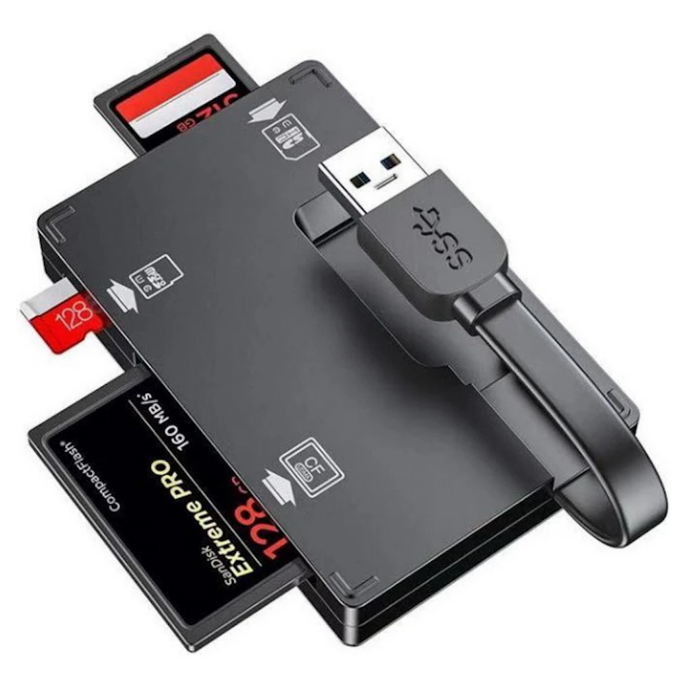 Simplecom CR309 3 Slot USB 3.0 Card Reader with Card Storage Case