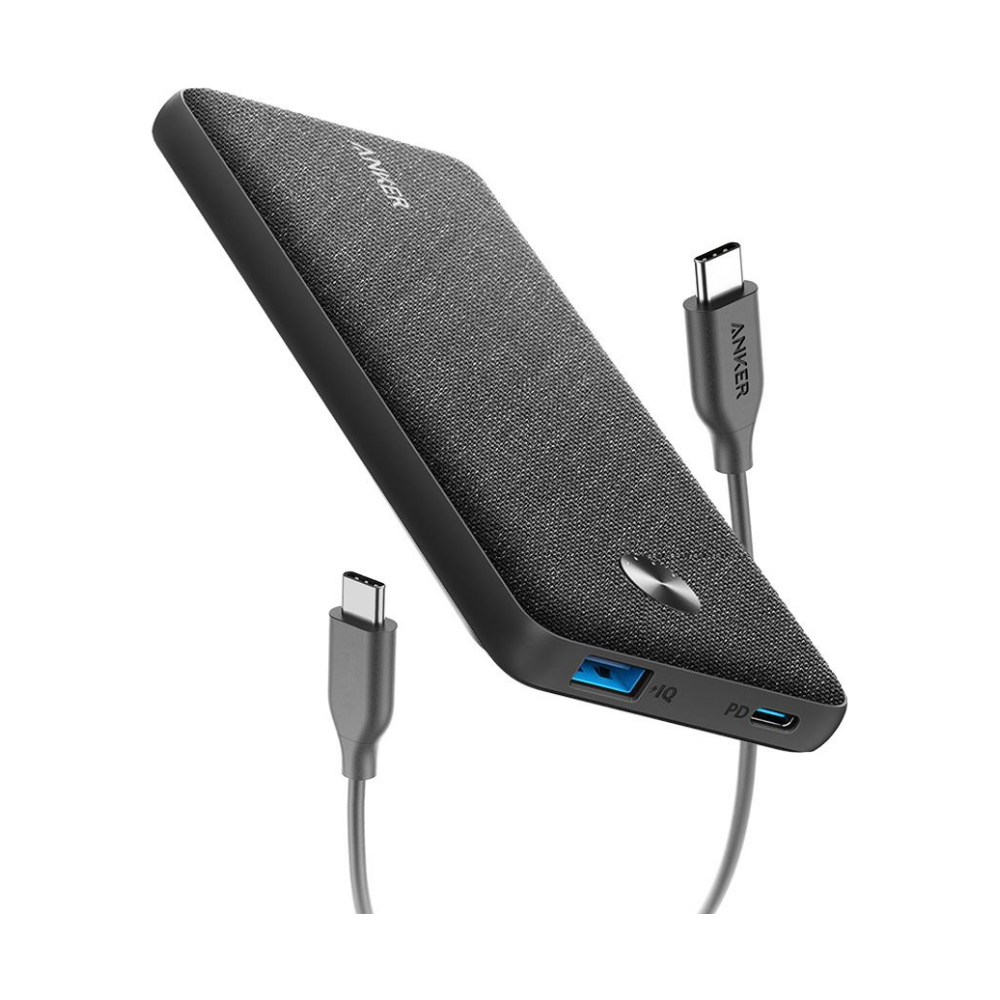 A large main feature product image of ANKER PowerCore Metro Slim 10000 PD - Black Fabric