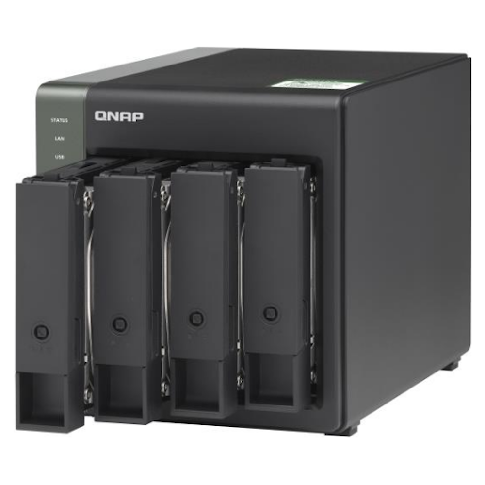 A large main feature product image of QNAP TS-431KX-2G 1.7GHz Quad Core 2GB 10GbE 4-Bay NAS Enclosure