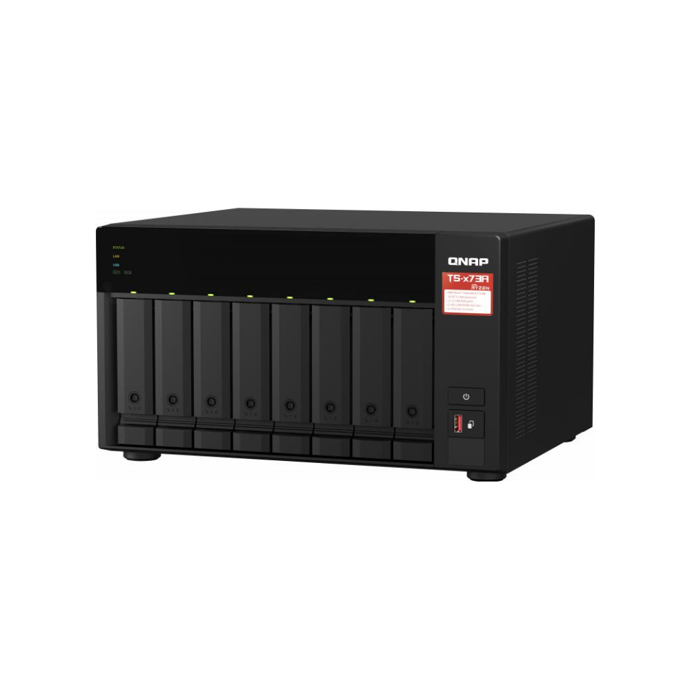 A large main feature product image of QNAP TS-873A 2.2GHz 8GB 8-Bay NAS Enclosure