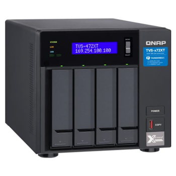 Product image of QNAP TVS-472XT 3.1GHz 4GB 4-Bay NAS Enclosure - Click for product page of QNAP TVS-472XT 3.1GHz 4GB 4-Bay NAS Enclosure