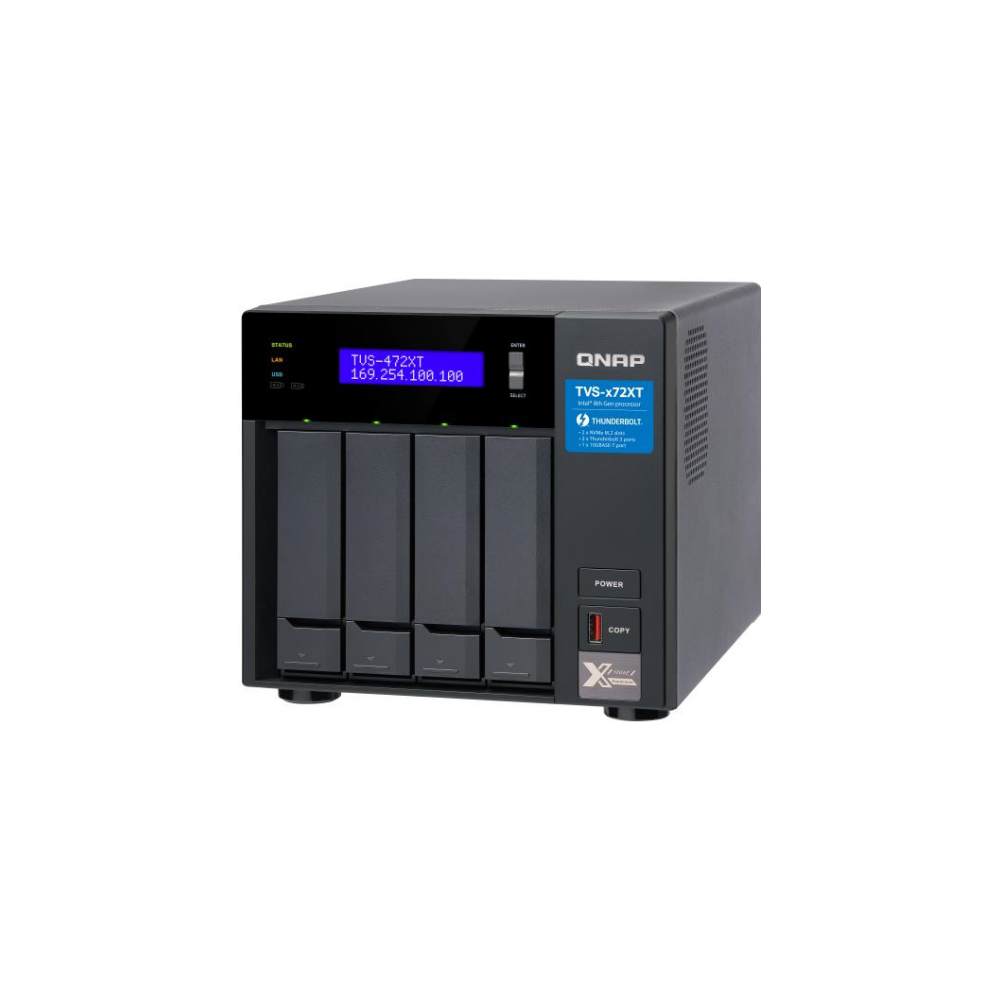 A large main feature product image of QNAP TVS-472XT 3.1GHz 4GB 4-Bay NAS Enclosure