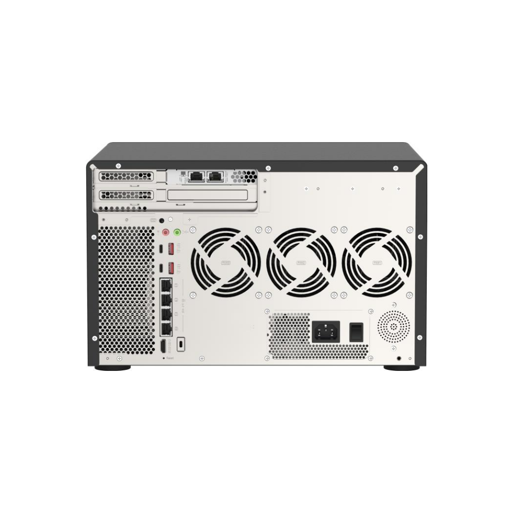 A large main feature product image of QNAP TVS-h1288X 4.7GHz 16GB 12-Bay NAS Enclosure